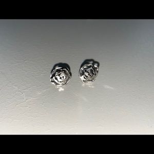 Silver Rose Earrings